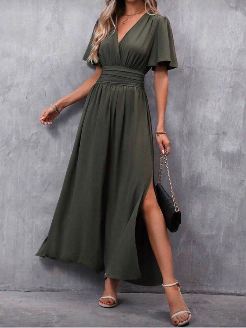 XS SHEIN Green Maxi Dress